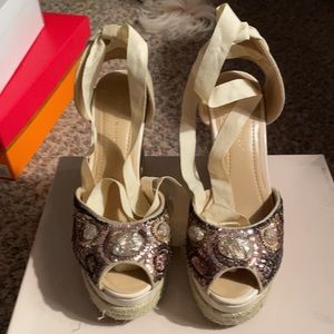 BCBGeneration canvas rope weave espadrilles